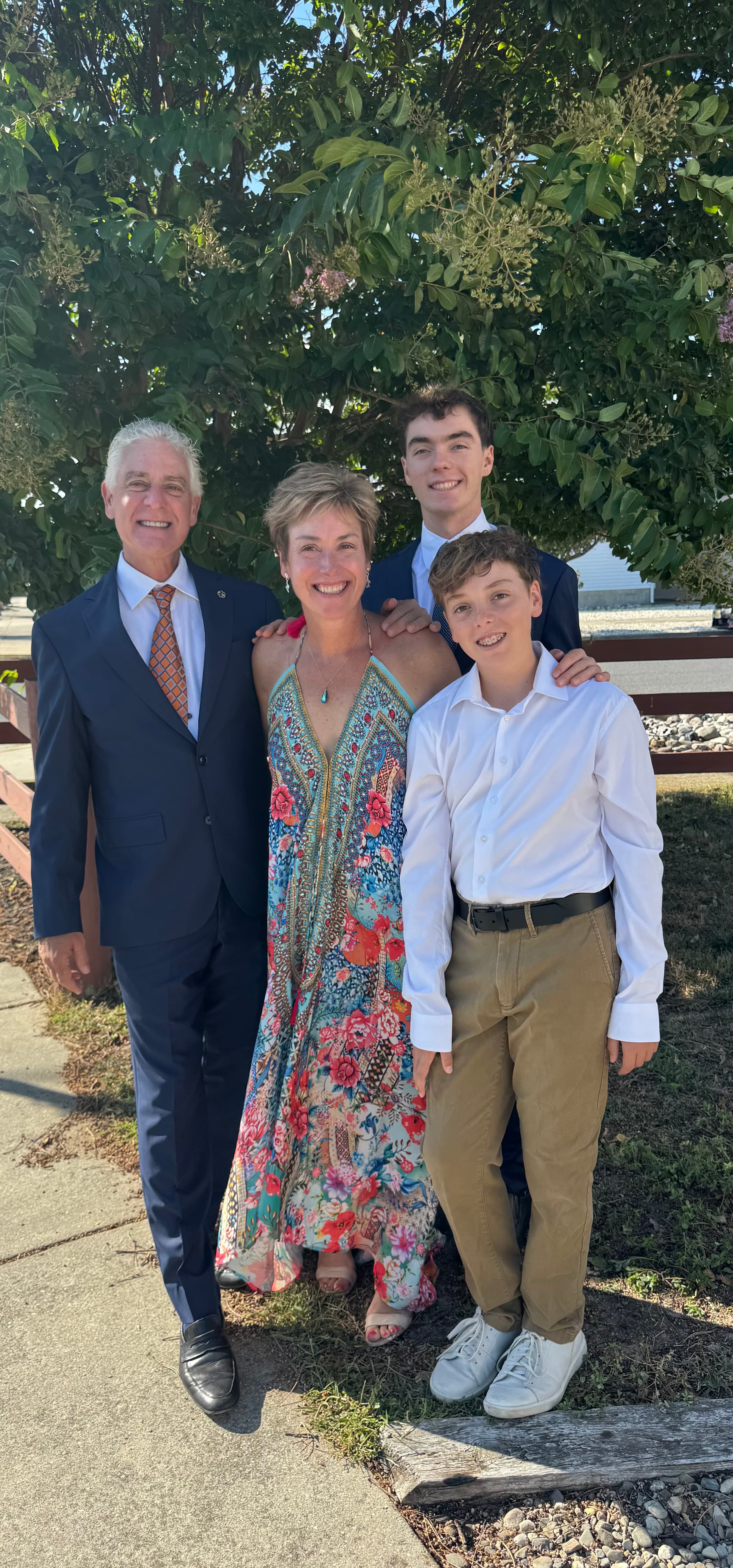 Family all together for the wedding, looking good.